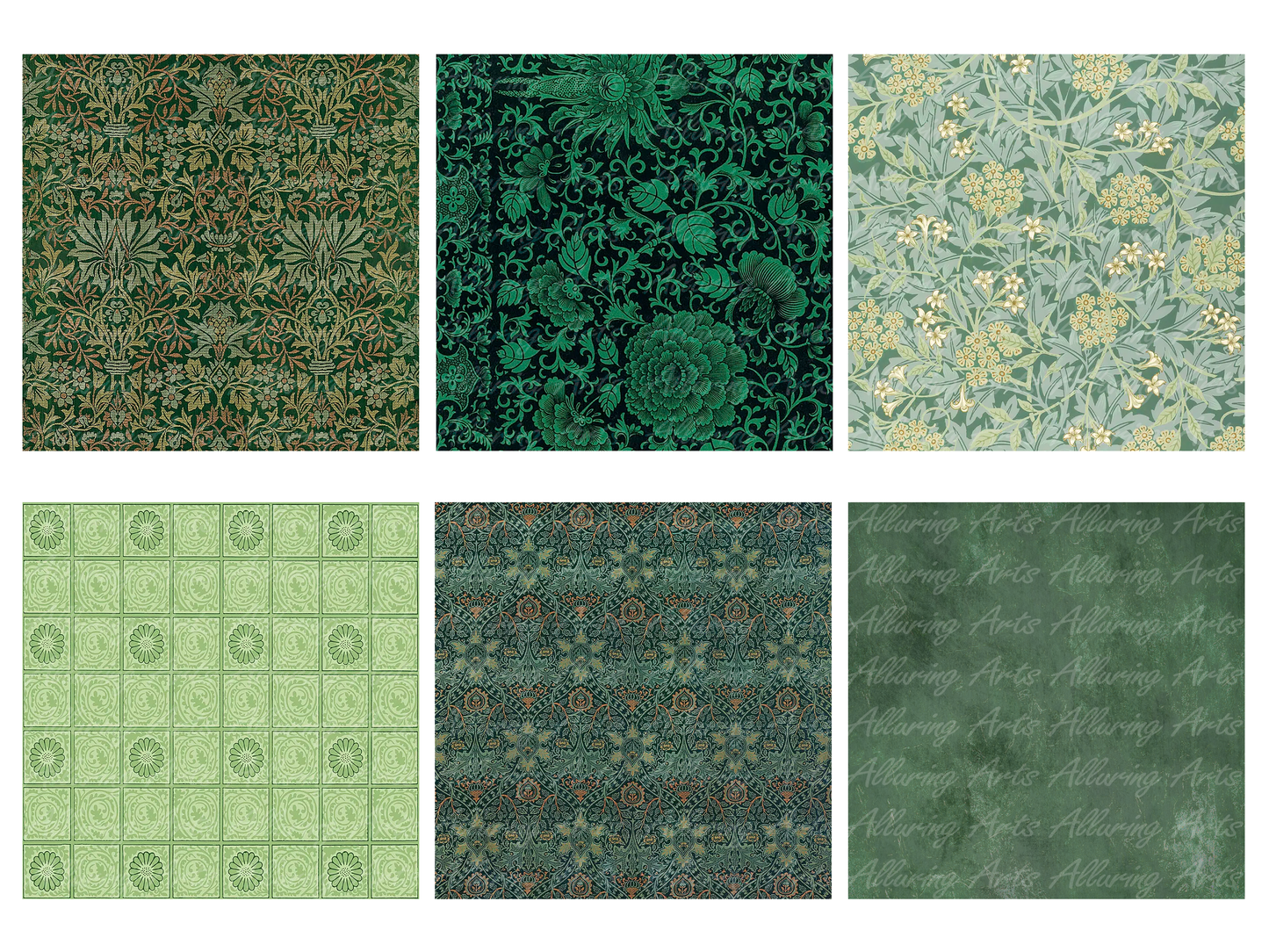 Handmade Vintage Green 8x8 Inch Paper Scrapbooking Junk Journal Pad 200gsm