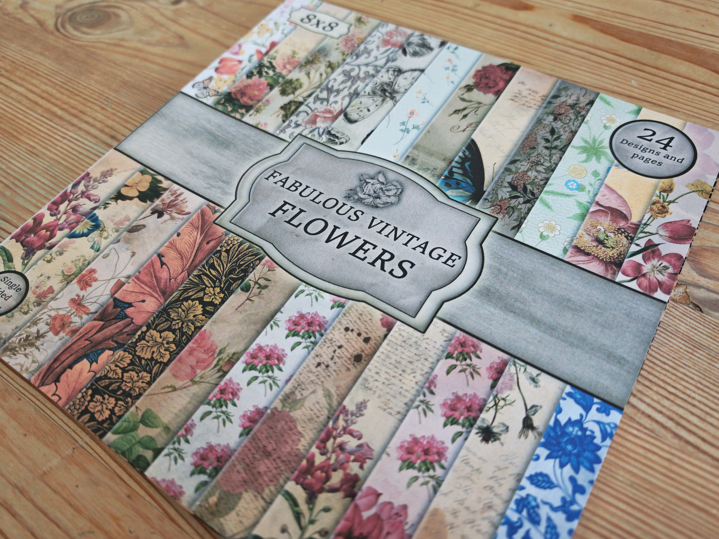 Handmade Vintage Flowers 8x8 Inch Paper Scrapbooking Junk Journal Pad 200gsm