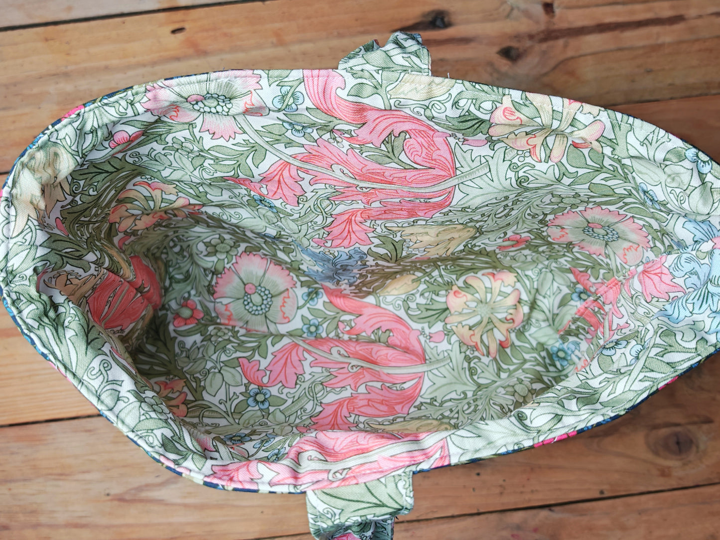 Blue and Pink Handmade Quilted Journal Sleeve with Bow