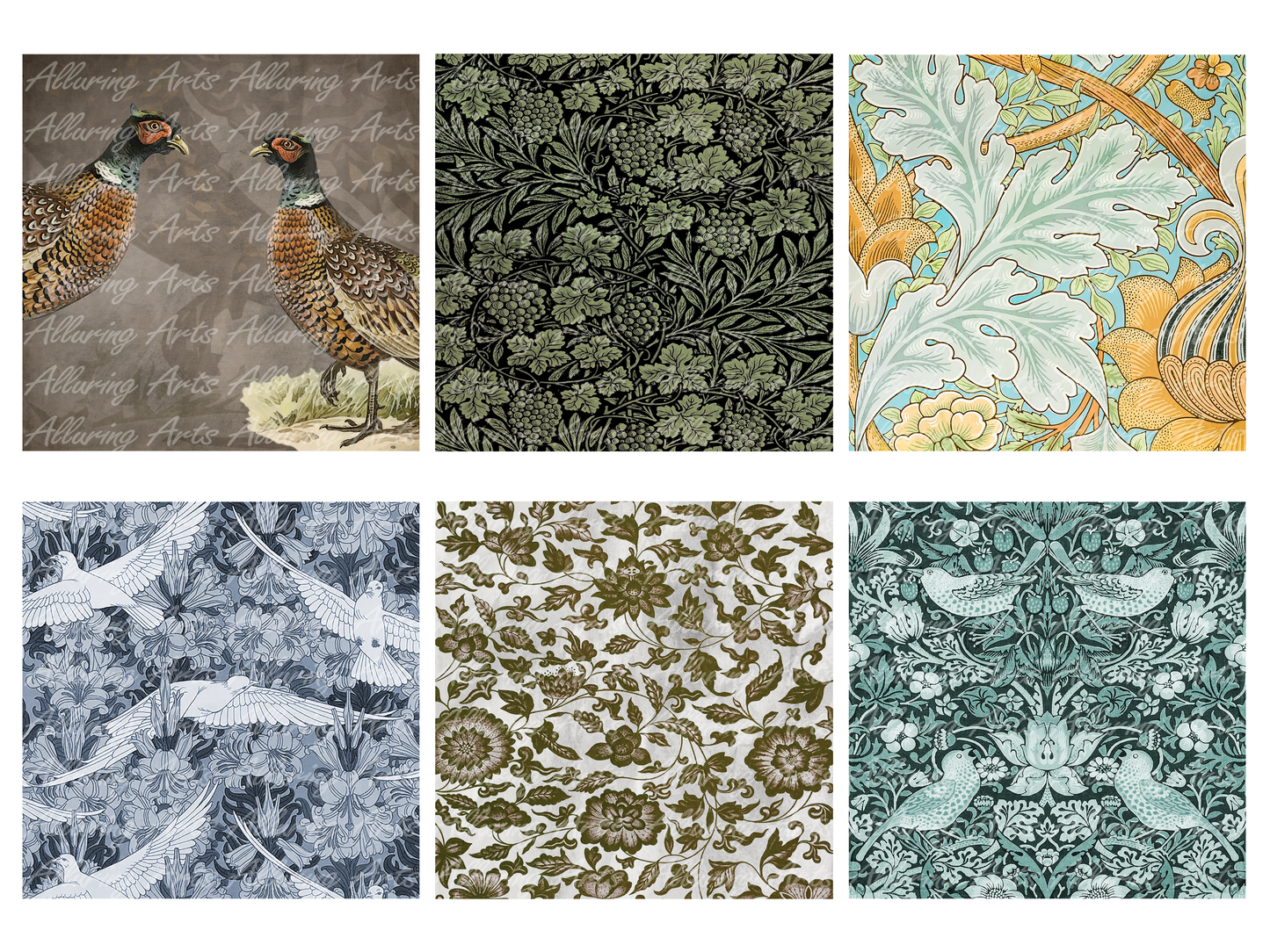 Handmade Vintage Birds 8x8 Inch Paper Scrapbooking Junk Journal Pad 200gsm