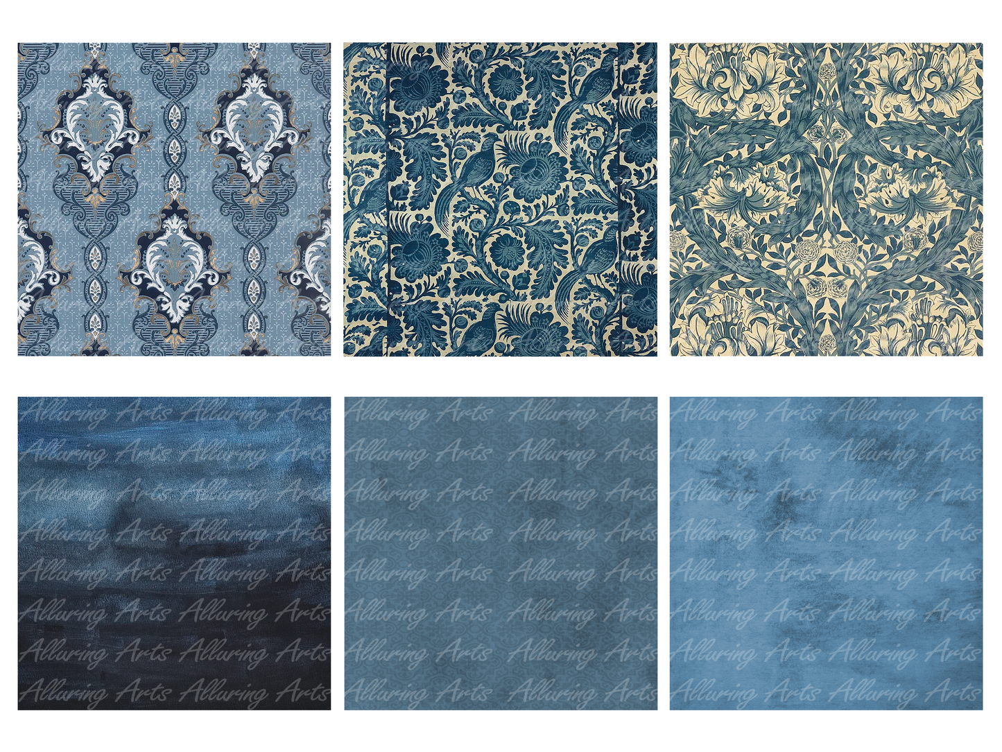 Handmade Vintage Blue 8x8 Inch Paper Scrapbooking Junk Journal Pad 200gsm