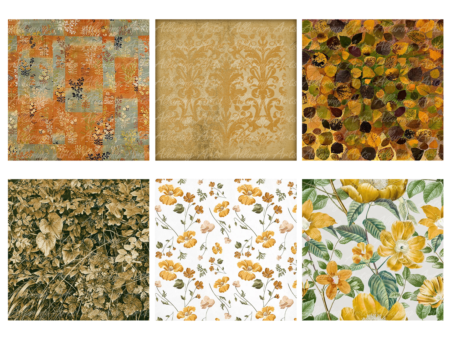 Handmade Vintage Amber 8x8 Inch Paper Scrapbooking Junk Journal Pad 200gsm