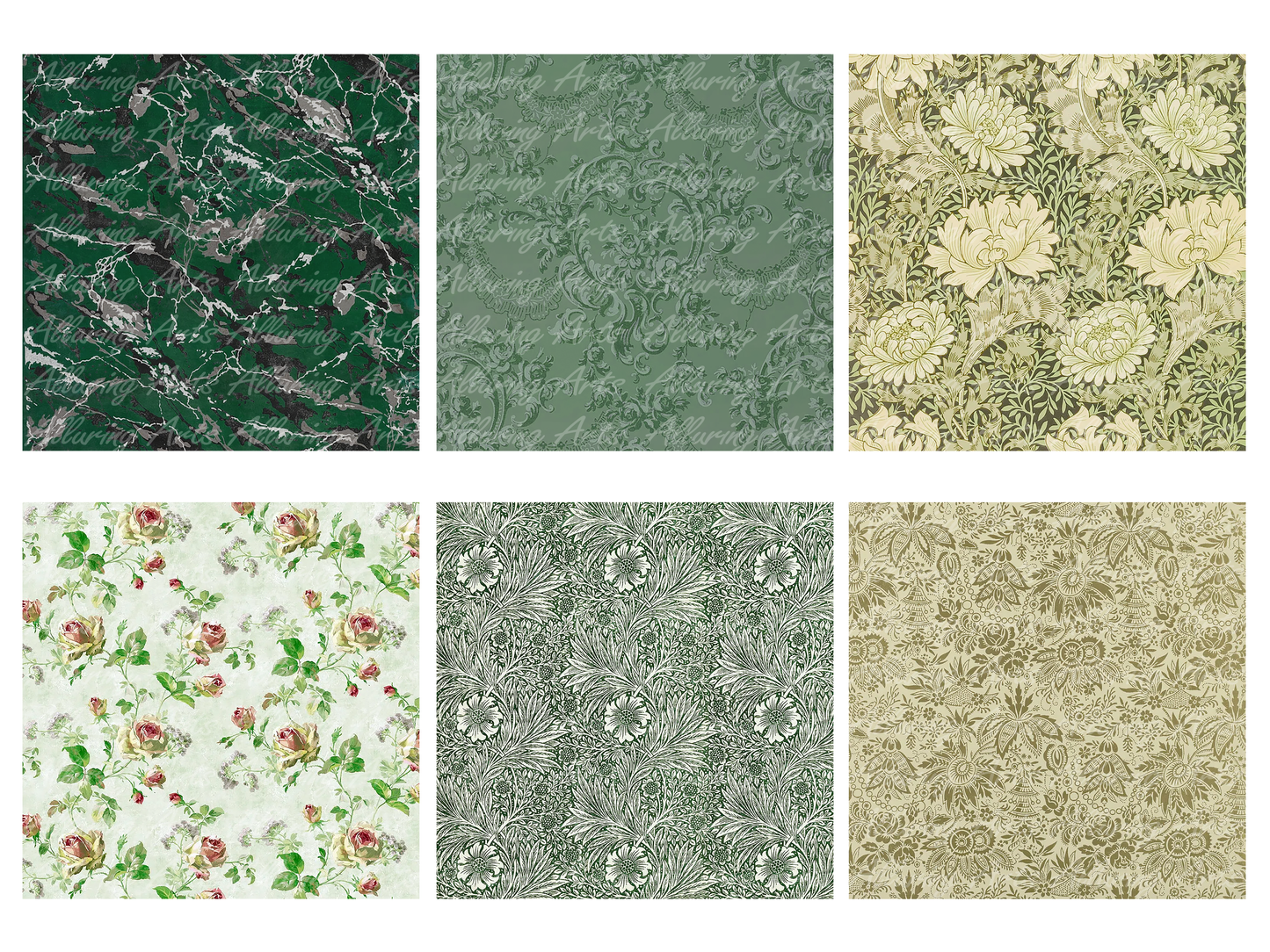 Handmade Vintage Green 8x8 Inch Paper Scrapbooking Junk Journal Pad 200gsm