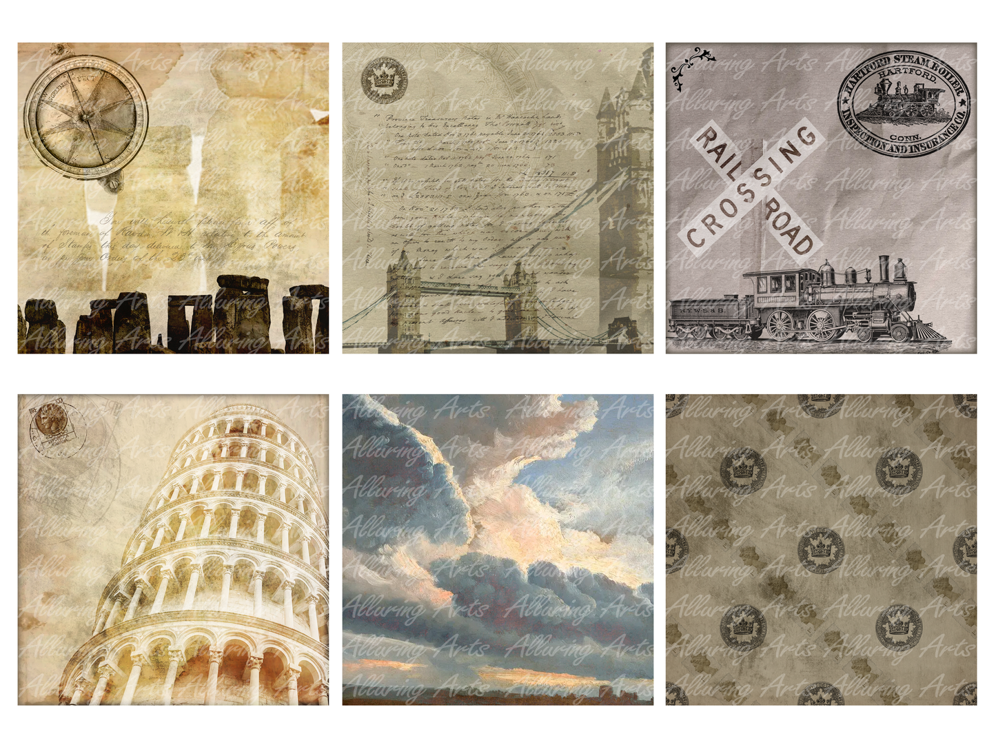 Handmade Fabulous & Vintage 8x8 Inch Paper Scrapbooking Junk Journal Pad 200gsm Masculine Men