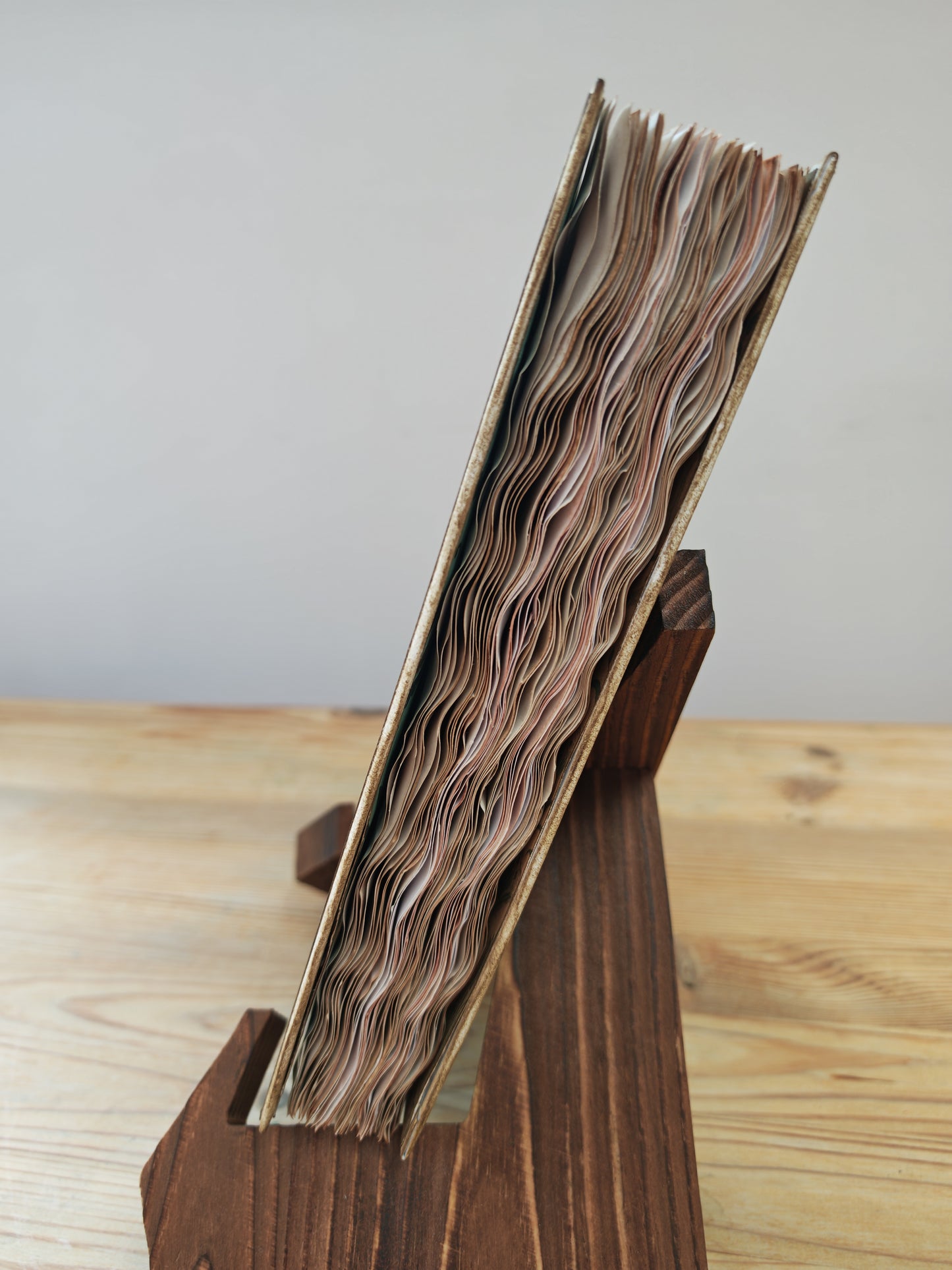 A5 Handmade Journal - Red Fabric/Gold