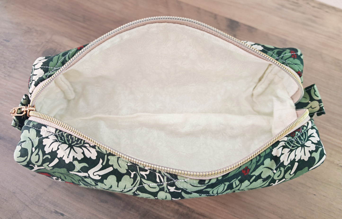 Green Handmade Boxy Pouch Pencil Case