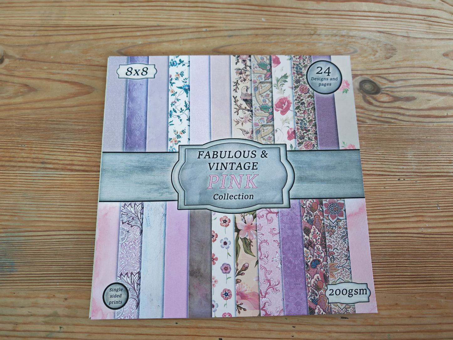 Handmade Vintage Pink 8x8 Inch Paper Scrapbooking Junk Journal Pad 200gsm