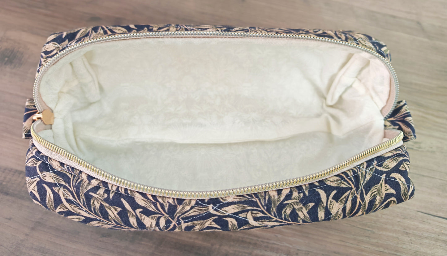 Blue Handmade Boxy Pouch Pencil Case