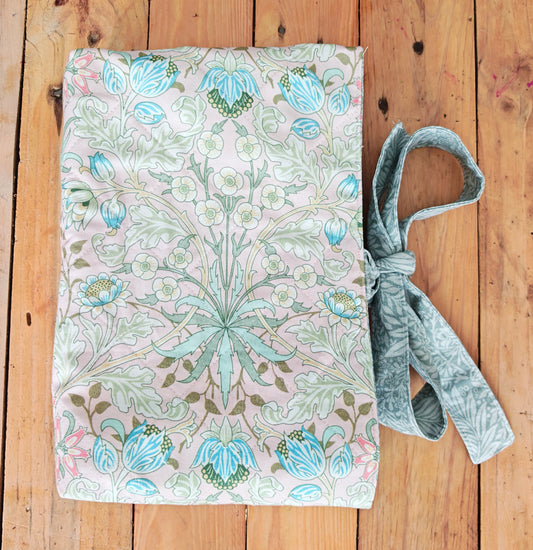 Pink and Grey Handmade Quilted Journal Sleeve with Bow