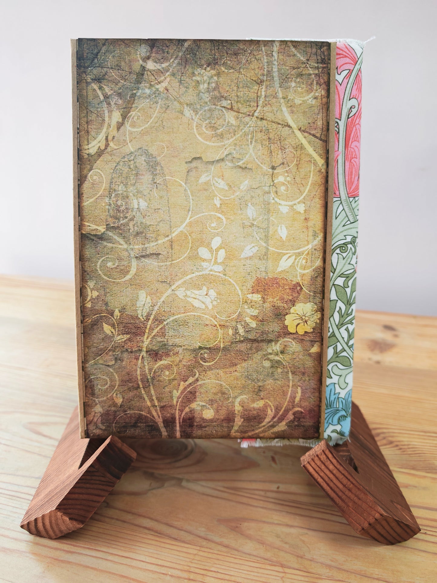 A5 Handmade Journal - Floral Fabric/Gold/Yellow