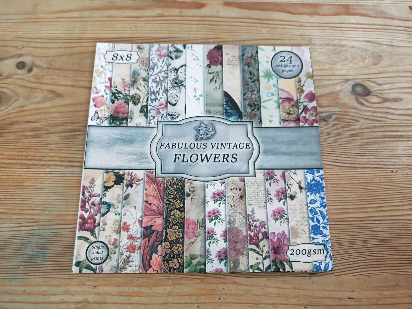 Handmade Vintage Flowers 8x8 Inch Paper Scrapbooking Junk Journal Pad 200gsm