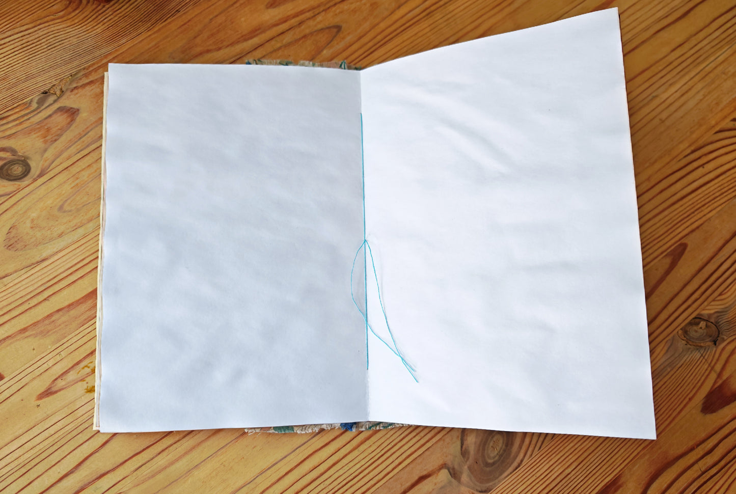 A5 Handmade Journal - Blue Fabric/Birds