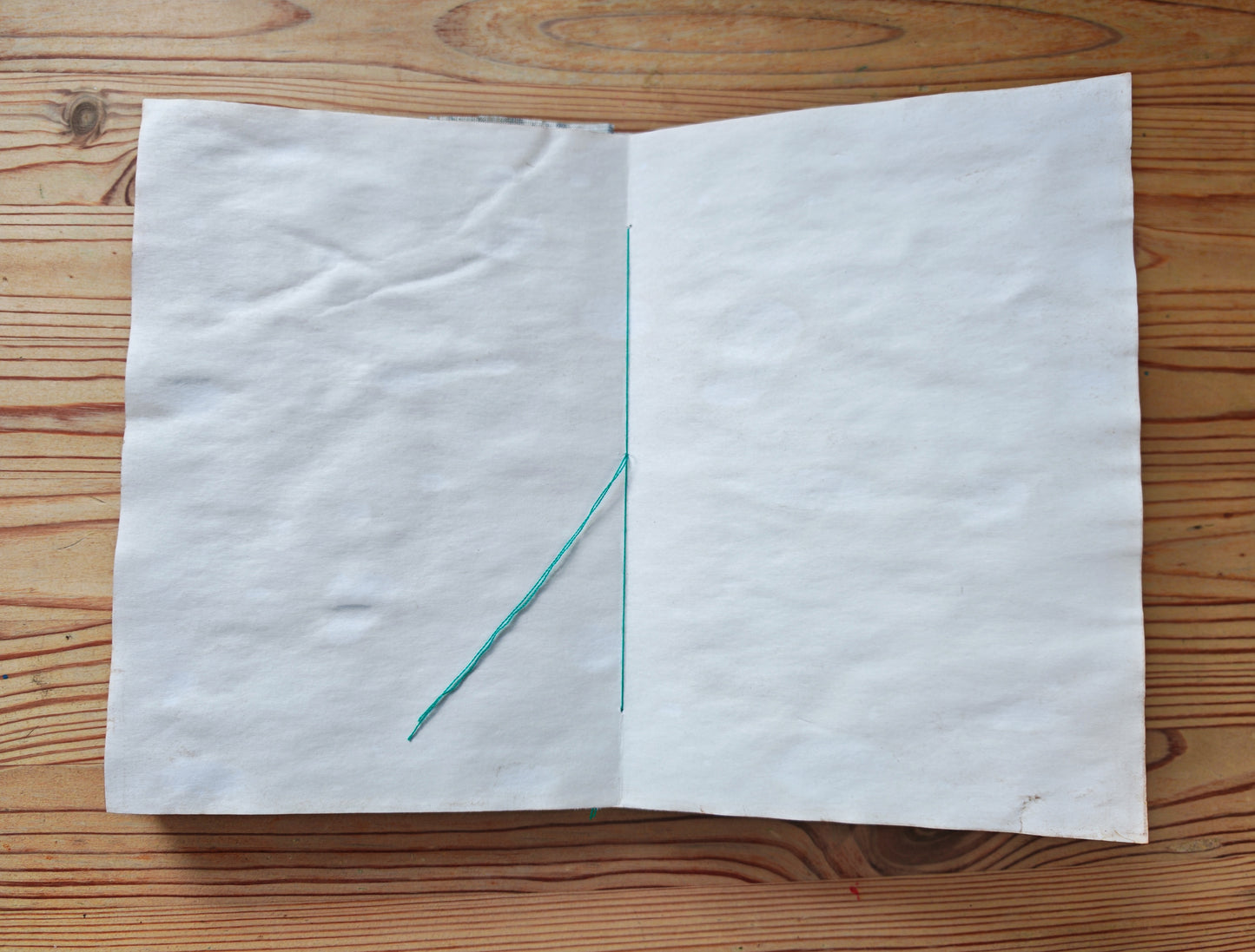 A5 Handmade Journal - Green Fabric/Vintage Butterfly