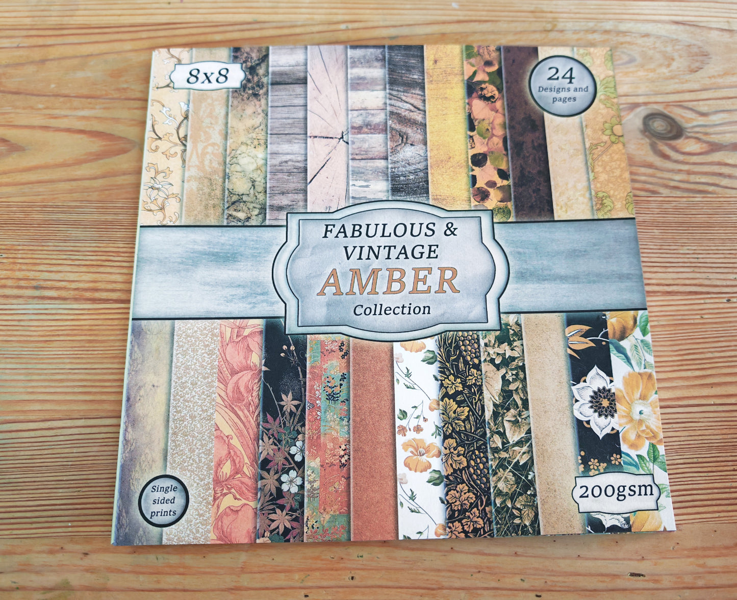 Handmade Vintage Amber 8x8 Inch Paper Scrapbooking Junk Journal Pad 200gsm