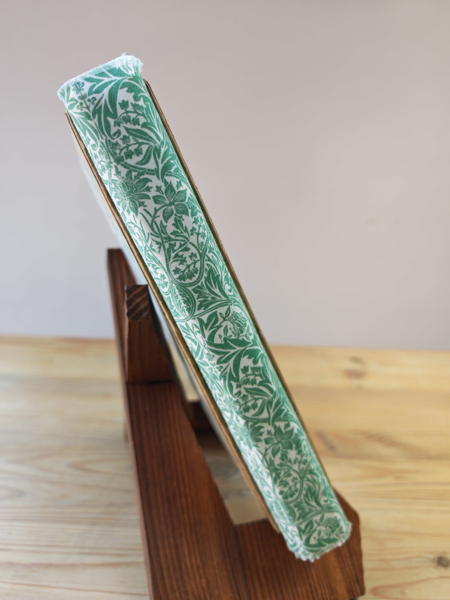 A5 Handmade Journal - Green Fabric/Floral