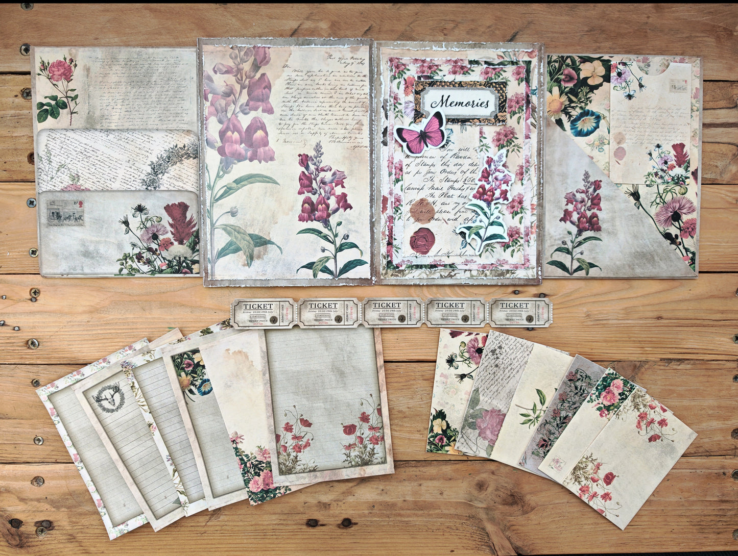 Vintage Flowers (Vol 2) Folio Scrapbooking Paper Pad