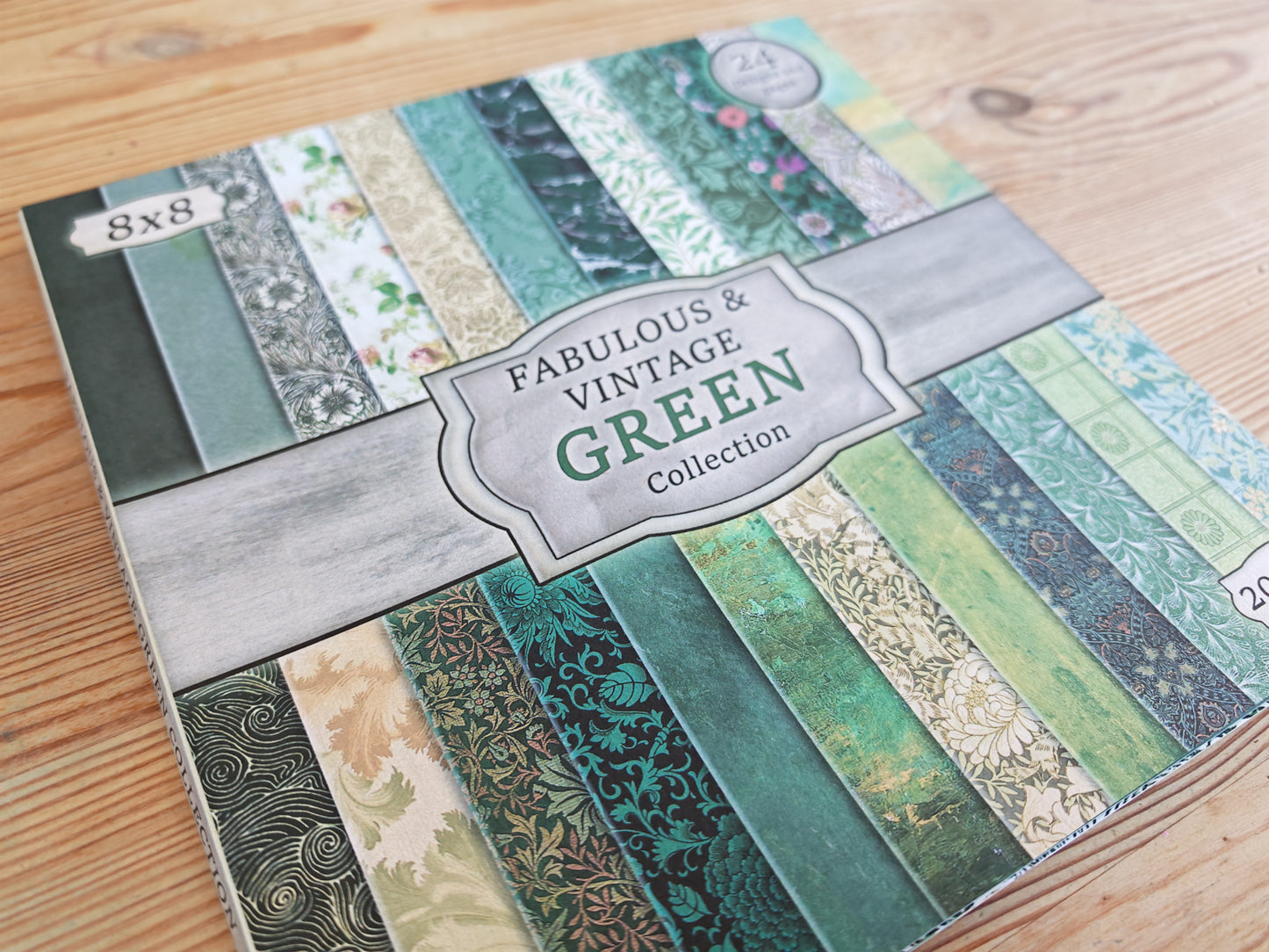 Handmade Vintage Green 8x8 Inch Paper Scrapbooking Junk Journal Pad 200gsm