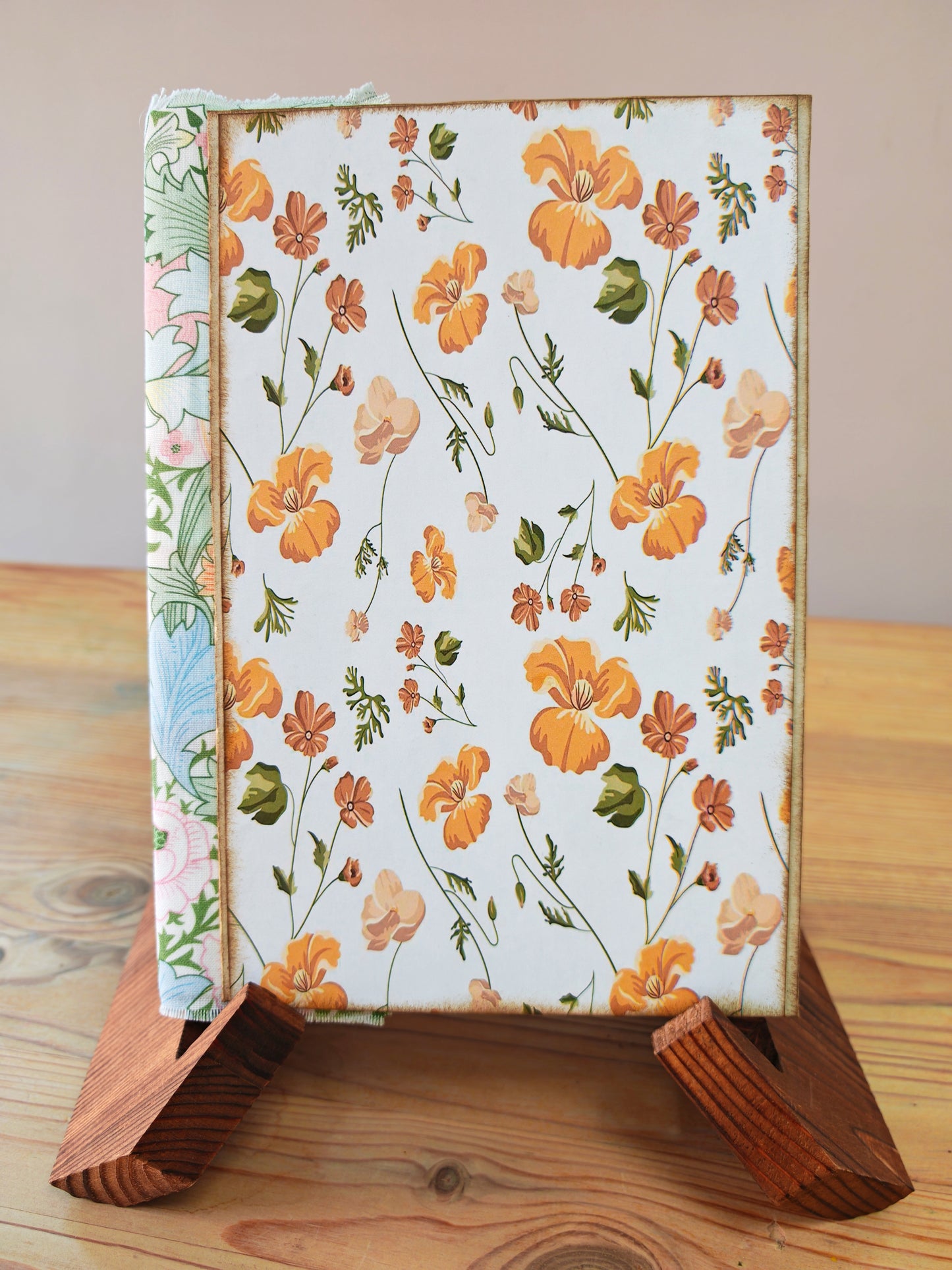 A5 Handmade Journal - Multi Fabric/Yellow Floral