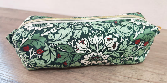 Green Handmade Boxy Pouch Pencil Case