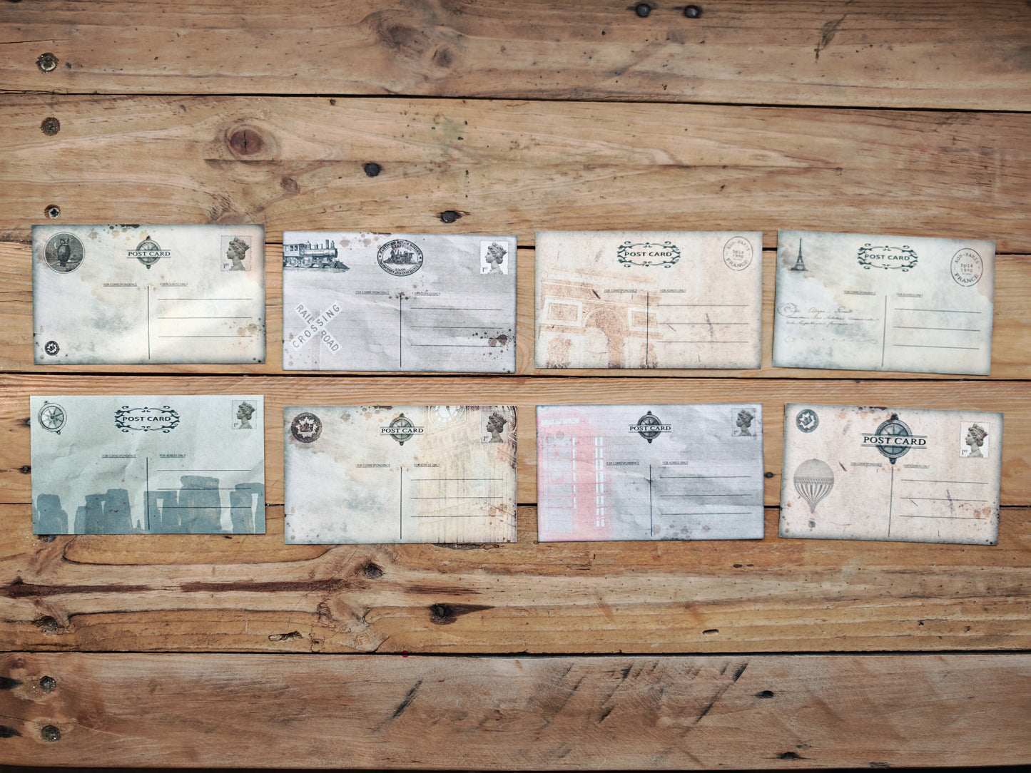 Vintage Postcard Double Sided 8 Pack