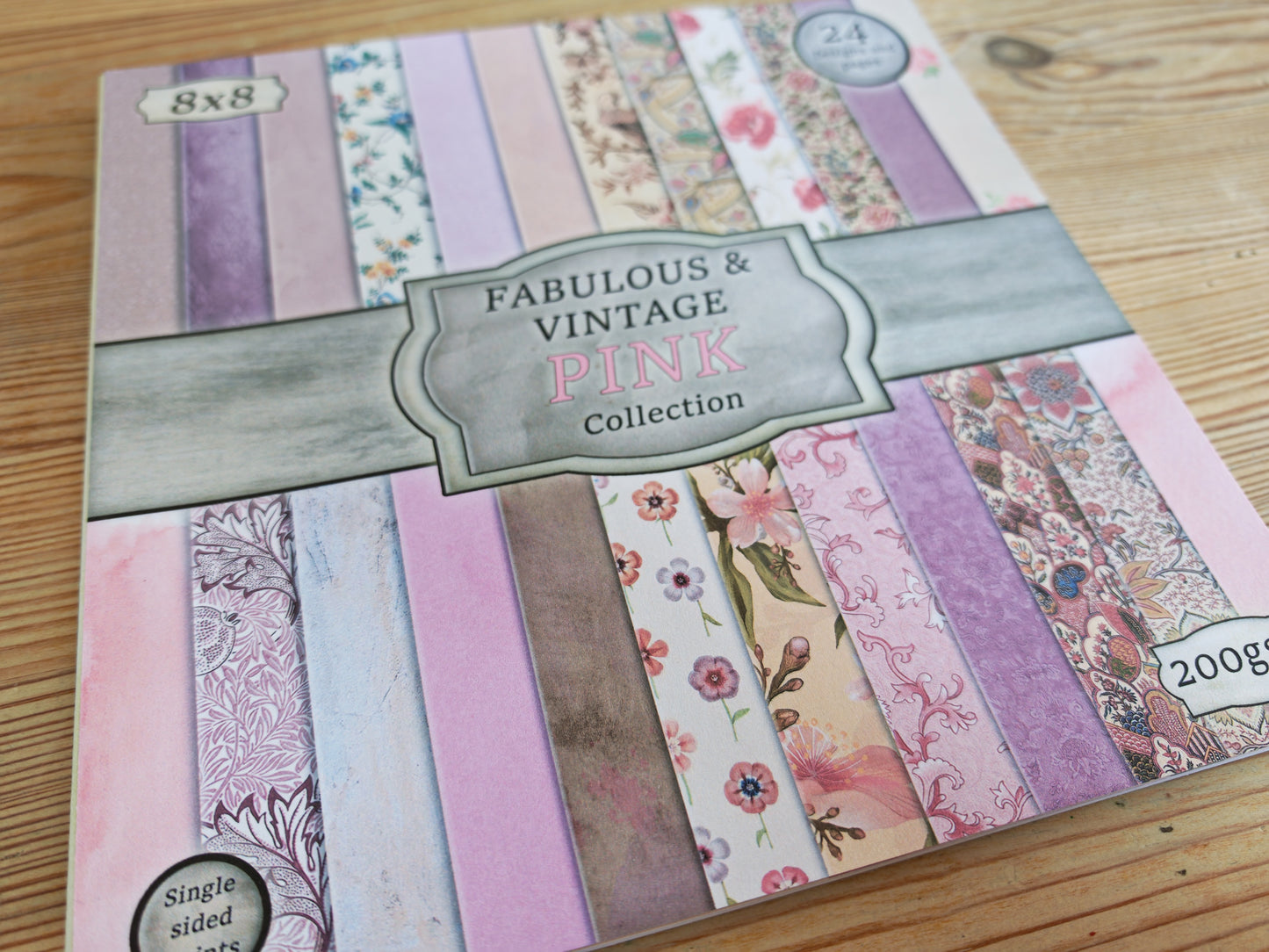 Handmade Vintage Pink 8x8 Inch Paper Scrapbooking Junk Journal Pad 200gsm