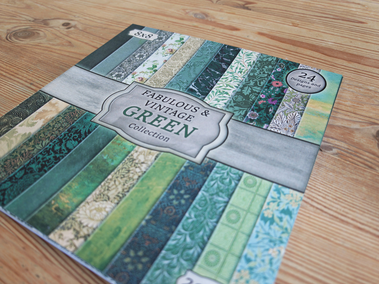 Handmade Vintage Green 8x8 Inch Paper Scrapbooking Junk Journal Pad 200gsm