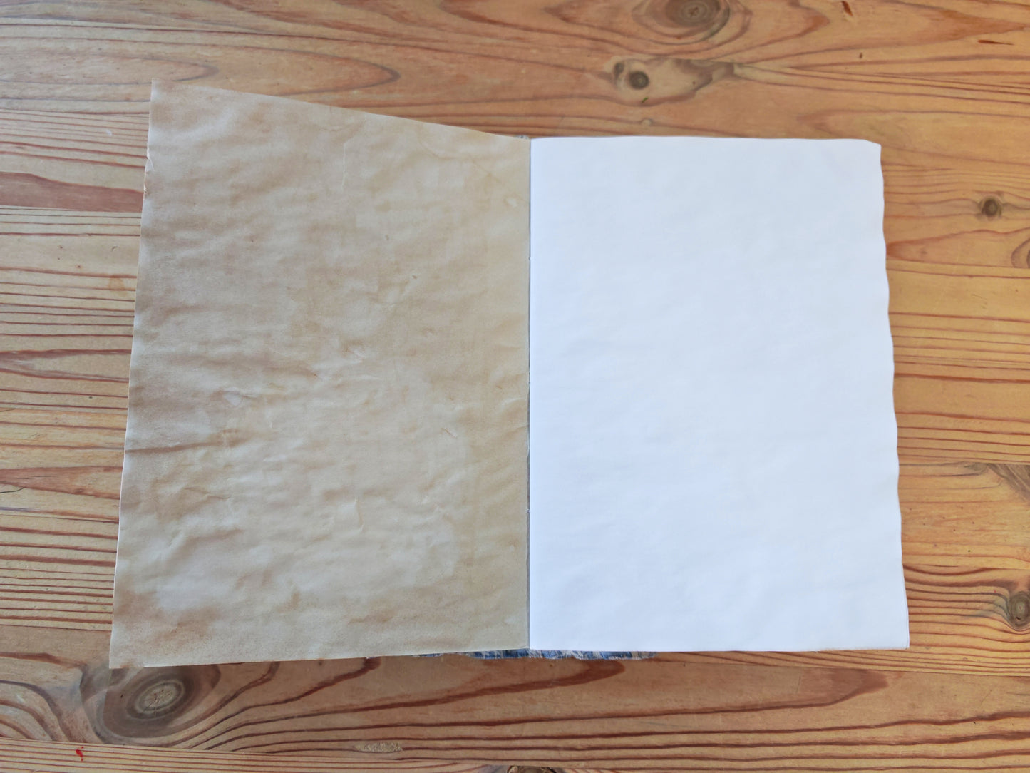 A5 Handmade Journal - Blue Fabric/Floral