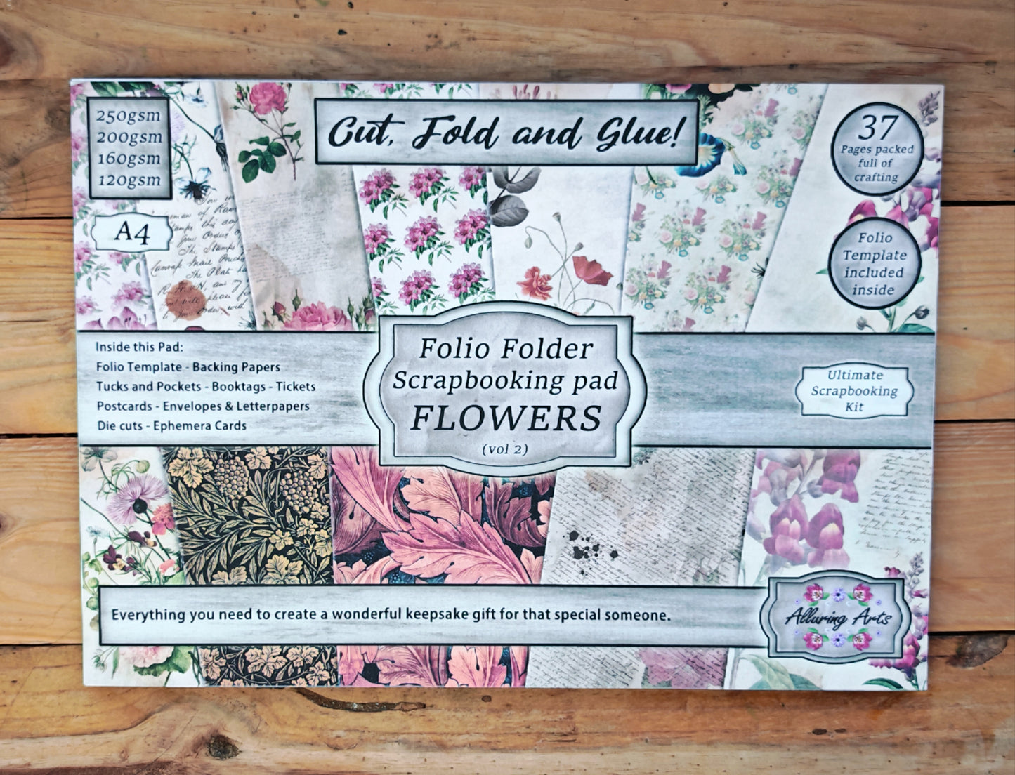 Vintage Flowers (Vol 2) Folio Scrapbooking Paper Pad