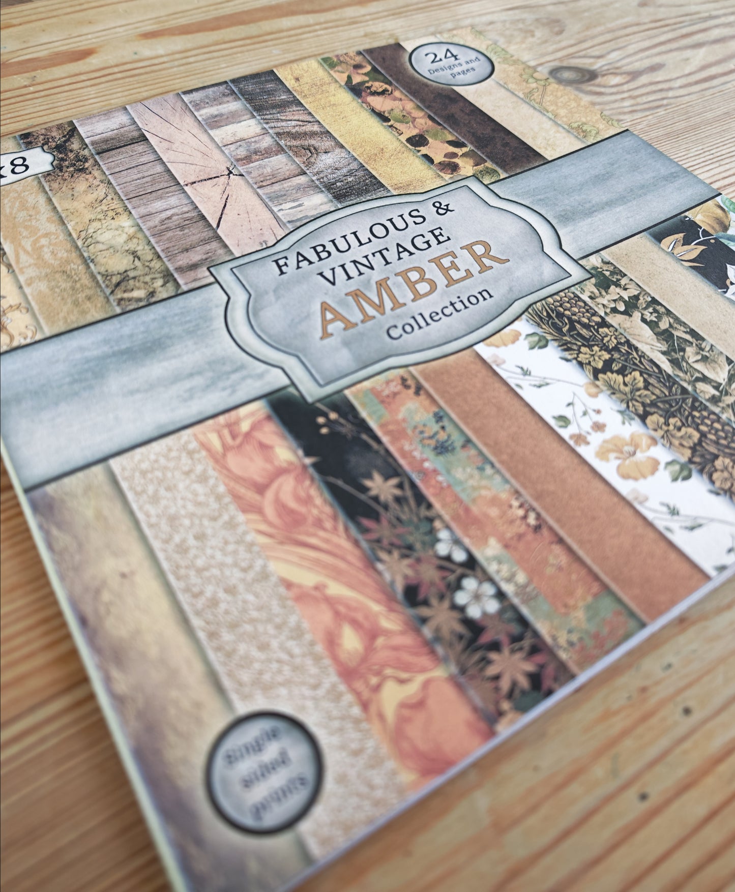 Handmade Vintage Amber 8x8 Inch Paper Scrapbooking Junk Journal Pad 200gsm