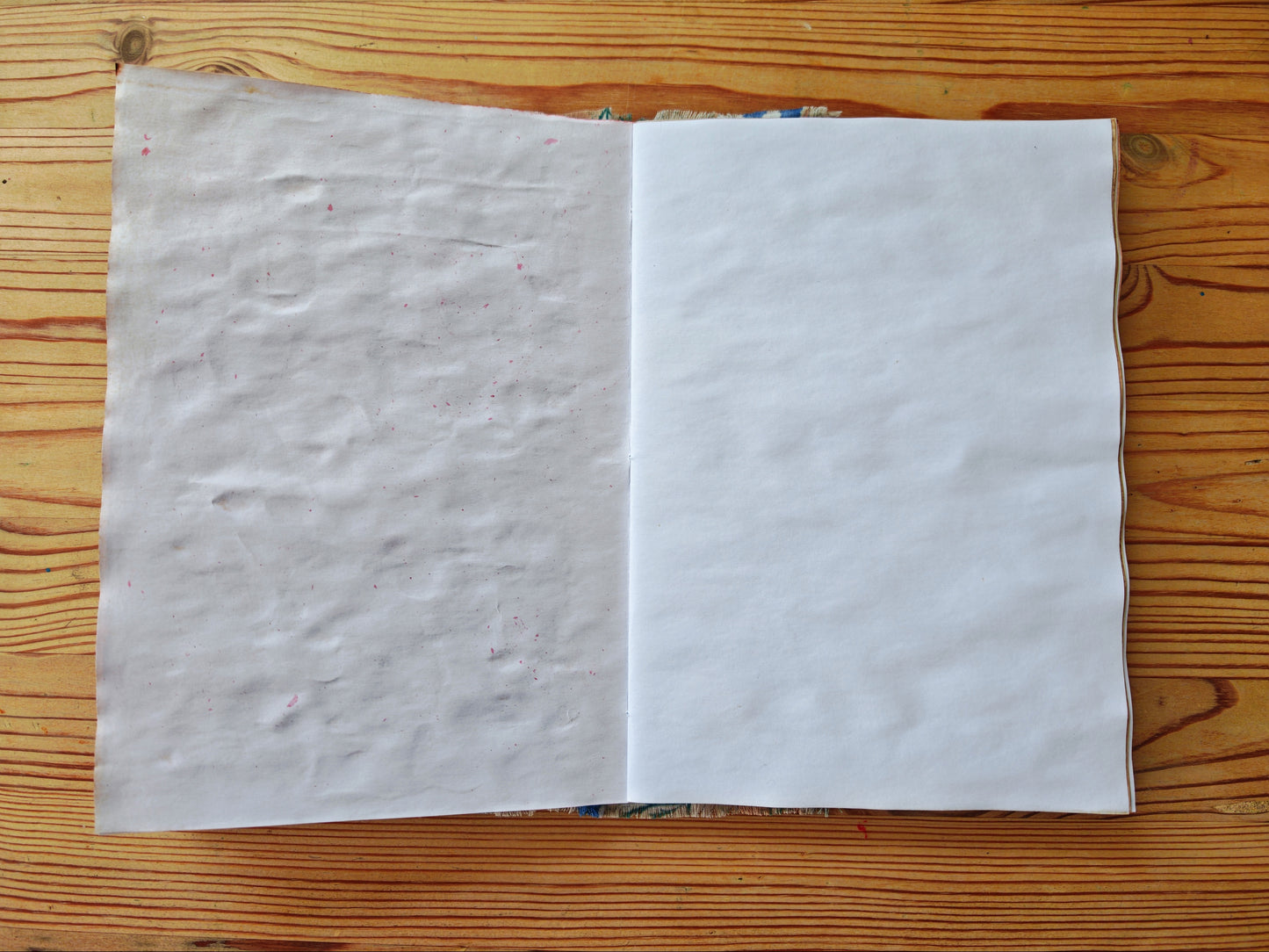 A5 Handmade Journal - Blue Fabric/Birds