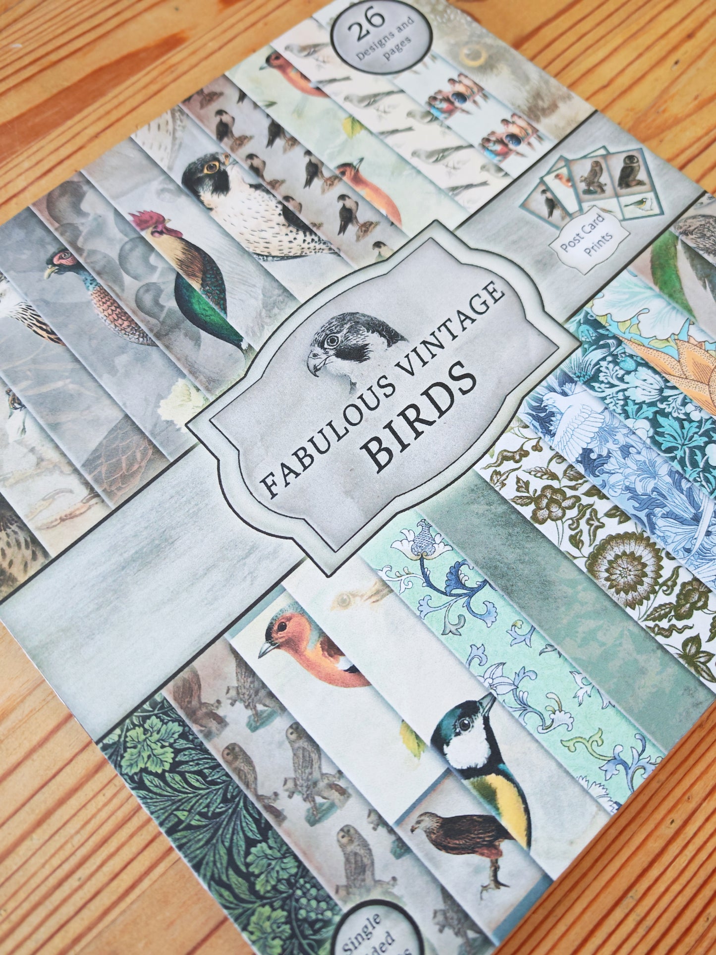 Handmade Vintage Birds 8x8 Inch Paper Scrapbooking Junk Journal Pad 200gsm